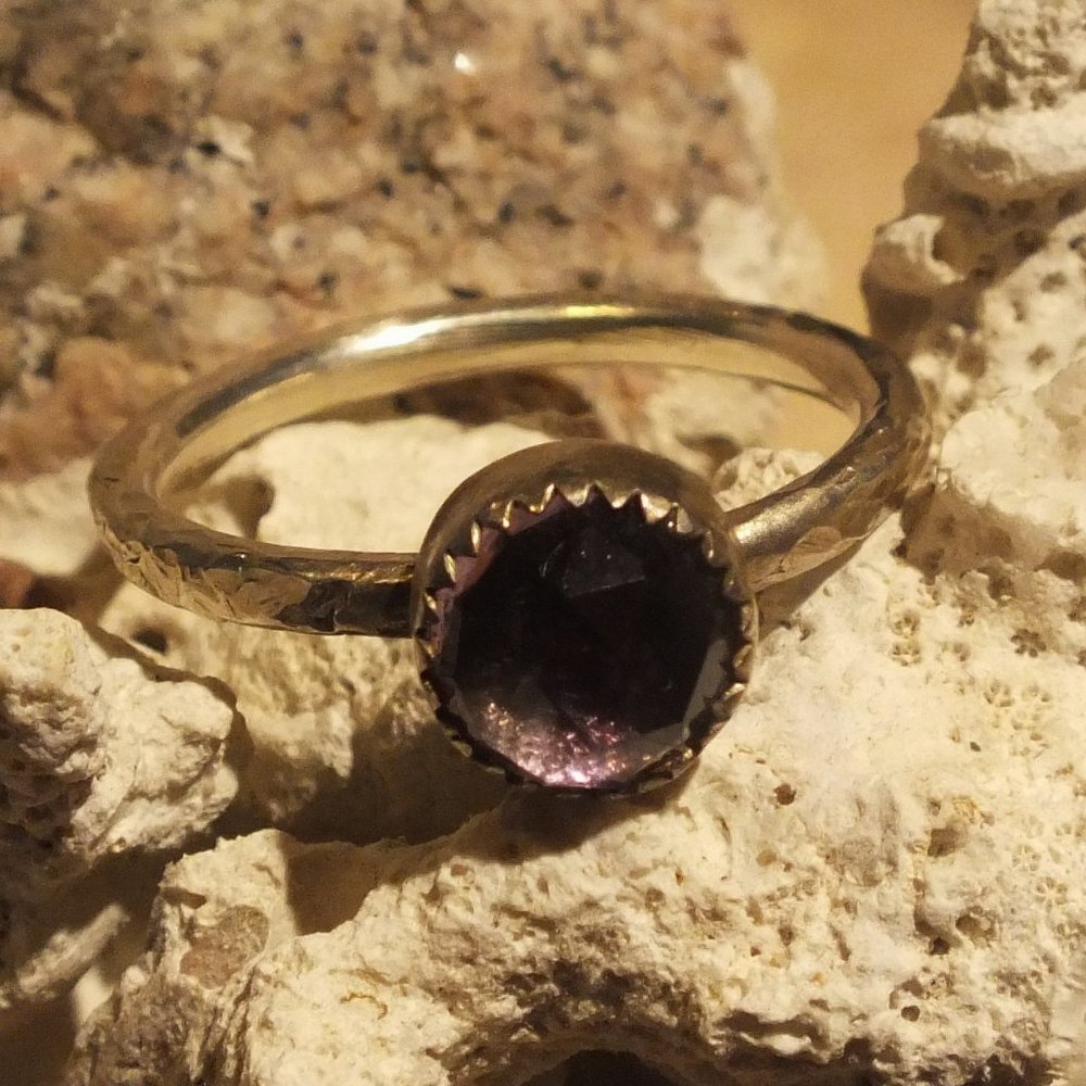 amethyst and sterling silver ring